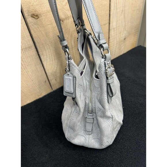 Coach Madison Maggie Stitched Gray Metallic Leather Bag No. F1126-18766 - Picture 9 of 16